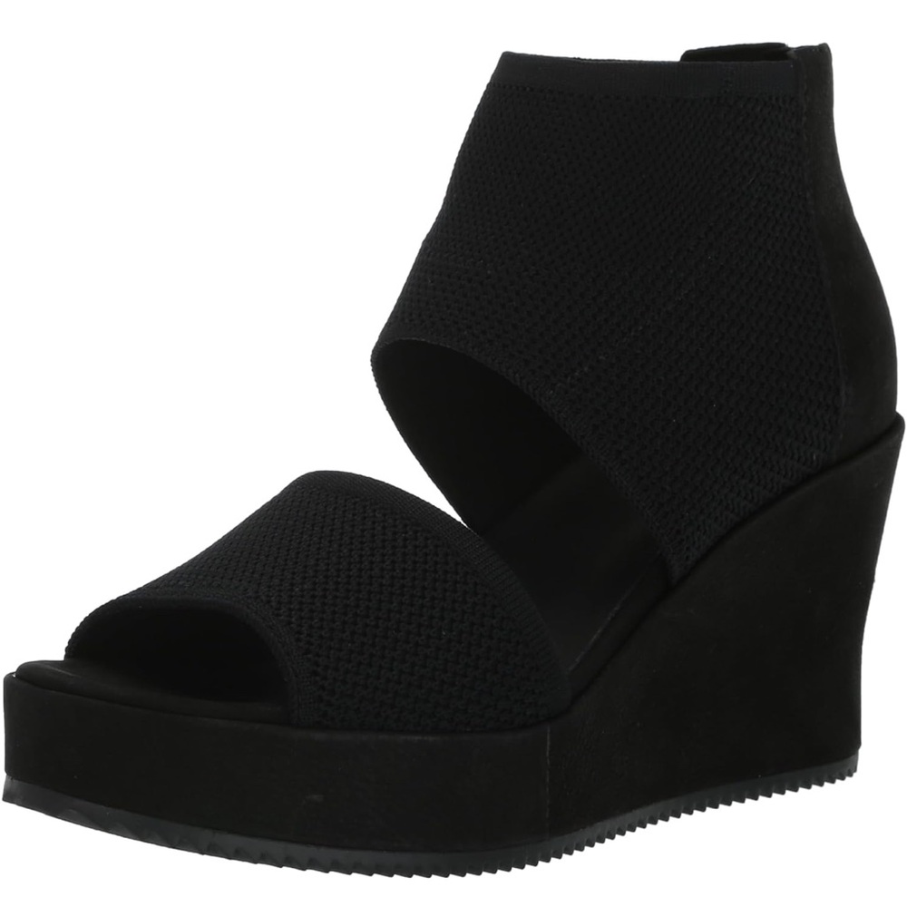 *NEW* EILEEN FISHER WOMEN'S LETO WEDGE SANDAL, BLACK, 5.5 B101 - Picture 3 of 14